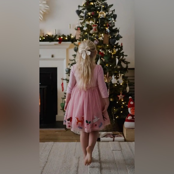 NWT Mini Boden Woodland Animals Holiday Tulle dress size 11/12Y - Picture 2 of 8